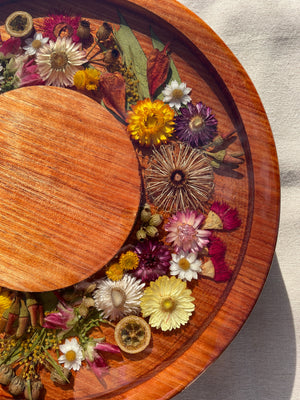 *PRE ORDER ~ Lazy Susan Floral Round Natives Natural 35cm