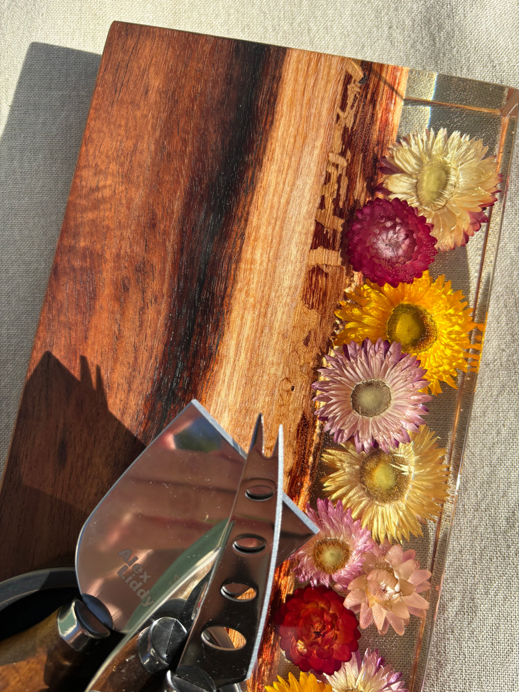 Tapas Board with bowl and 3pc Cheese Knife Set